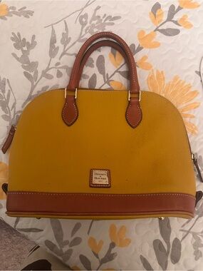 Dooney & Bourke Yellow and Brown Dome Satchel used excellent condition $100 OBO